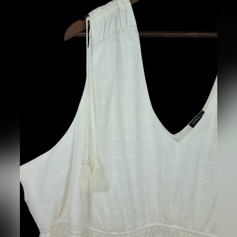 Torrid White Cottage Core, Coastal Cowgirl Babydoll Tank Top - Plus Size 5X - Picture 7 of 16
